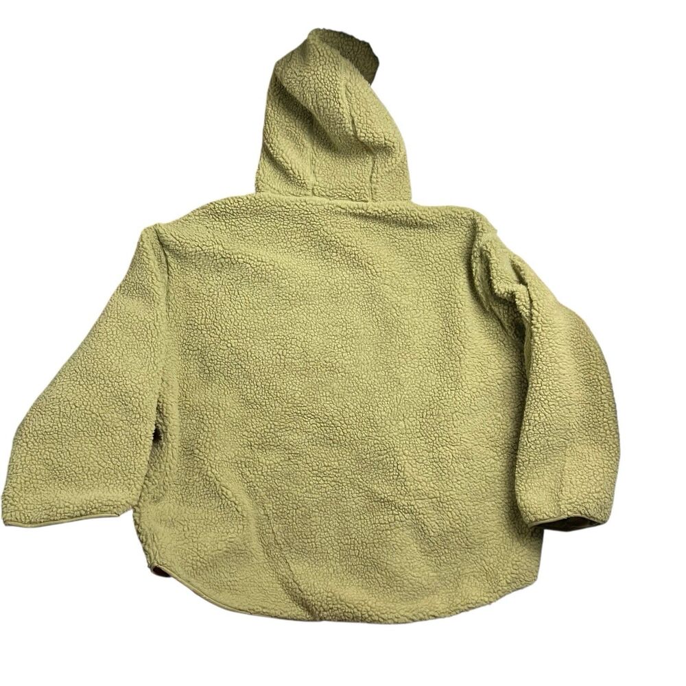 H&M Fleece Jacket Green Sherpa Hooded Zip Up Casual Streetwear - Picture 9 of 10